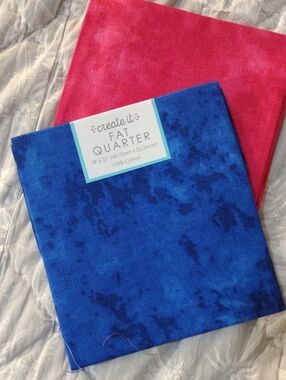 Create It Blue & Pink Cotton Fat Quarter Fabric Set